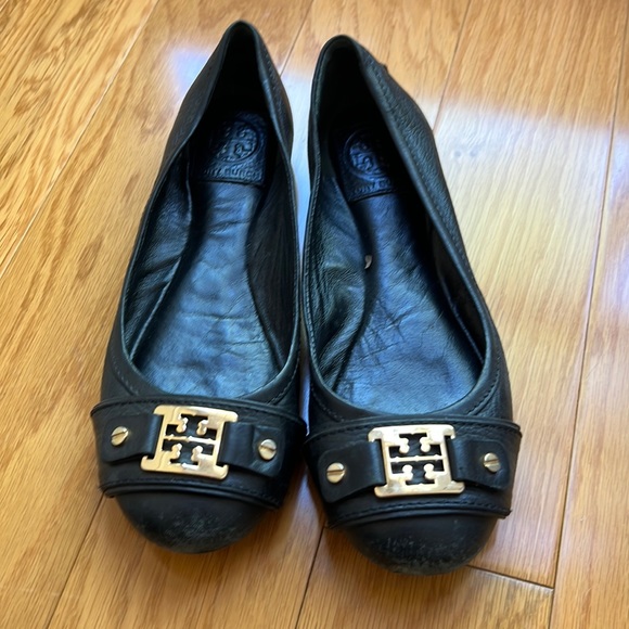 Tory Burch Shoes - Tory Burch black and gold flats